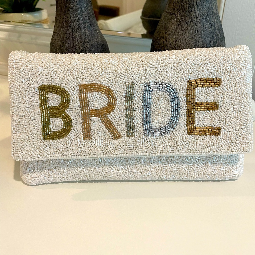 Bride beaded clutch purse